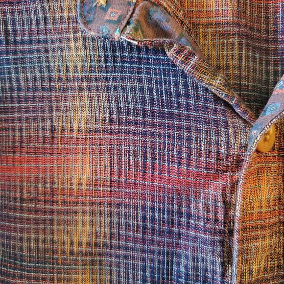 Robert Graham Tailored Fit Autumn Plaid Embroidered Long Sleeve Button Down Sz L - Picture 6 of 11